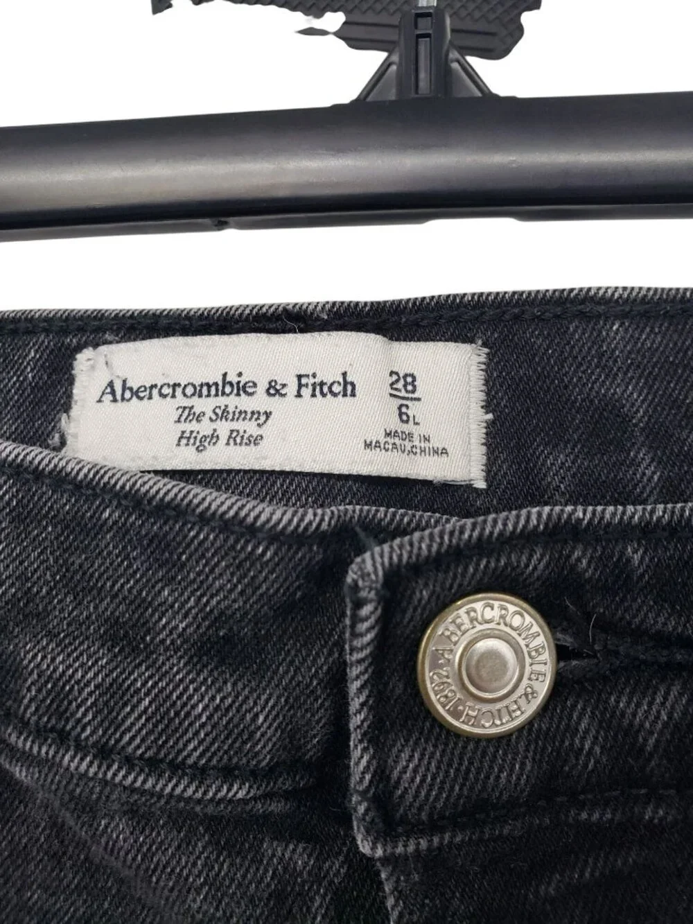 Abercrombie & Fitch Black Jeans The Skinny High Rise Size 28 6 Long - Picture 2 of 10